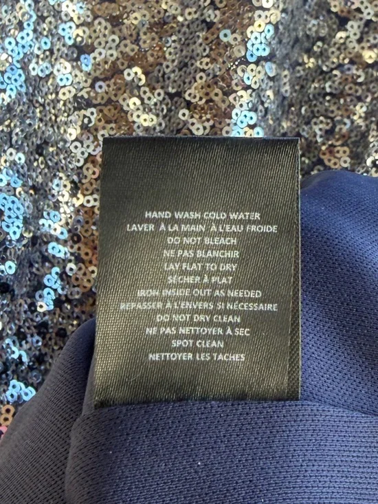 🆕✨Badgley Mischka Sequin Cocktail Dress Size 12 Blue Black Mini Party Glam Dress - Picture 16 of 17